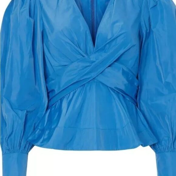Veronica Beard Seema Royal blue Tafetta Blouse size 4 - Picture 4 of 6